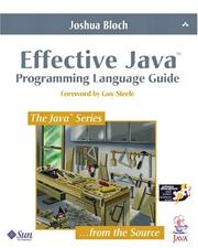 Cover of: Effective Java: programming language guide