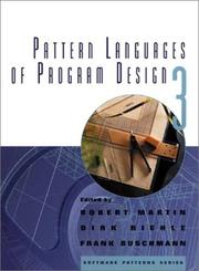 Cover of: Pattern languages of program design 3