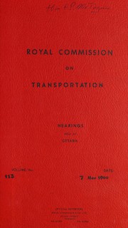 Cover of: HEARINGS OF THE CANADA ROYAL COMMISSION ON TRANSPORTATION by CANADA.  ROYAL COMMISSION ON TRANSPORTATION