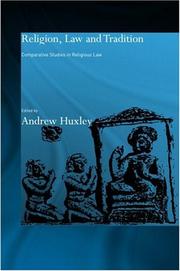 Cover of: Religion, Law and Tradition by Andrew Huxley