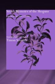 Secret memoirs of the shoguns by Timon Screech