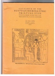 Cover of: Catalogue of the Egyptian Hieroglyphic Printing Type