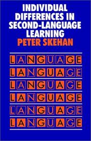 Cover of: Individual differences in second-language learning by Peter Skehan