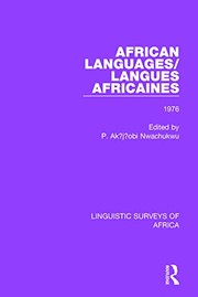 African Languages/Langues Africaines by Kahombo Mateene, P. Akụjụobi Nwachukwu, David Dalby