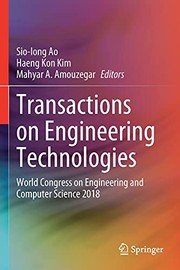 Cover of: Transactions on Engineering Technologies: World Congress on Engineering and Computer Science 2018