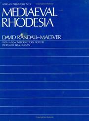 Cover of: Mediaeval Rhodesia.