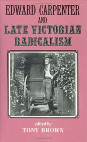 Cover of: Edward Carpenter and late Victorian radicalism