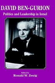 Cover of: David Ben-Gurion: politics and leadership in Israel