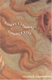 Cover of: Computational complexity