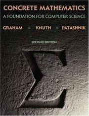 Cover of: Concrete mathematics: a foundation for computer science