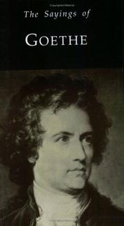 The sayings of Goethe