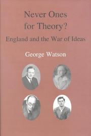 Never ones for theory? : England and the war of ideas