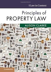 Cover of: Principles of Property Law