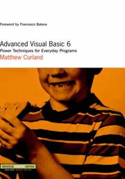 Advanced Visual Basic 6 by Matthew J. Curland