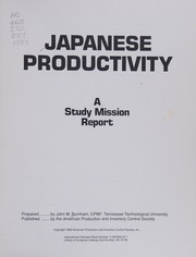 Cover of: Japanese productivity: a study mission report