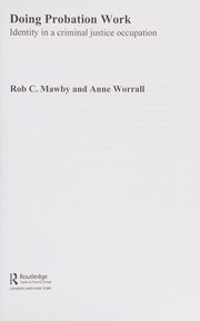 Doing Probation Work by Rob Mawby, Anne Worrall