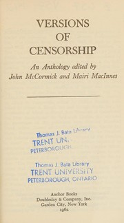 Cover of: Versions of censorship: an anthology