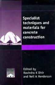 Specialist techniques and materials for concrete construction : proceedings of the international conference held at the University of Dundee, Scotland, UK on 8-10 September 1999