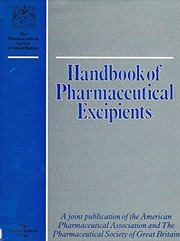 Cover of: Handbook Pharmacopoeia Excipients by Jack R. Cooper