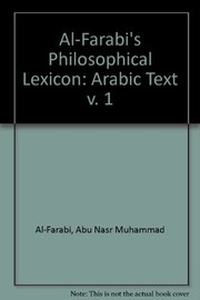 Cover of: Al Farabis Philosophical Lexicon