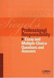 Cover of: Professional Responsibility (Siegel's)