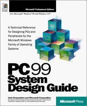Cover of: PC 99 system design guide.: A Technical Reference for Designing PCs and Peripherals for the Microsoft Windows Family of Operating Systems
