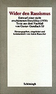 Cover of: Wider den Rassismus. Entwurf einer nicht erschienenen Enzyklika ( 1938).