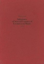 Cover of: Substance of Several Courses of Lectures on Music (1831) (Classic Texts in Music Education)