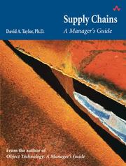 Cover of: Supply chains by Taylor, David A.