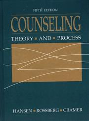 Cover of: Counseling: theory and process