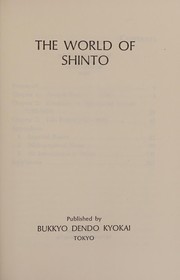 Cover of: The world of Shinto.