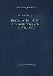 Beiträge zur historischen Laut- und Formenlehre des Burushaski by Berger, Hermann