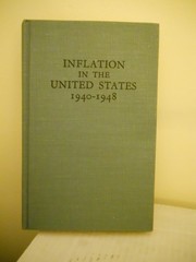 Cover of: Inflation in the United States, 1940-1948
