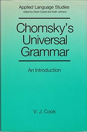 Cover of: Chomsky's universal grammar by V. J. Cook