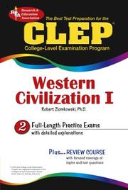 Cover of: CLEP Western Civilization I The Best Test Preparation for the CLEP Western Civilization I (REA) | Robert M Ziomkowski
