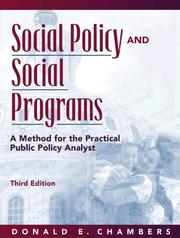 Social policy and social programs by Donald E. Chambers, Kenneth R. Wedel