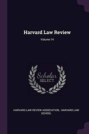 Cover of: Harvard Law Review; Volume 14