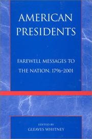 Cover of: American presidents: farewell messages to the nation, 1796-2001