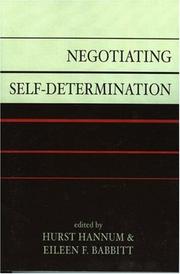 Cover of: Negotiating self-determination