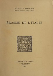 Cover of: Érasme et l'Italie