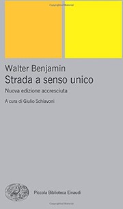 Cover of: Strada a senso unico by Walter Benjamin