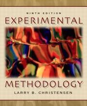 Cover of: Experimental methodology