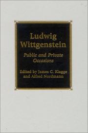 Cover of: Ludwig Wittgenstein: Public and Private Occasions