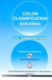 Colon classification by S. R. Ranganathan