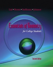 Cover of: Essentials of Geometry for College Students