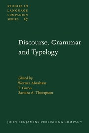 Cover of: Discourse grammar and typology: papers in honor of John W.M. Verhaar