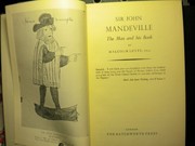 Sir John Mandeville by Malcolm Henry Ikin Letts