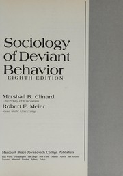 Cover of: Sociology of deviant behavior