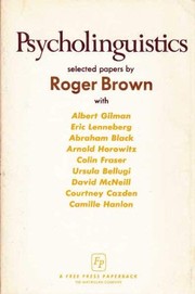 Cover of: Psycholinguistics by by Roger Brown with [others].