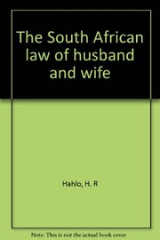 Cover of: The South African law of husband and wife